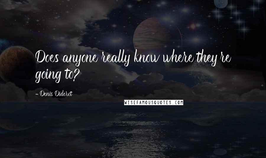 Denis Diderot Quotes: Does anyone really know where they're going to?