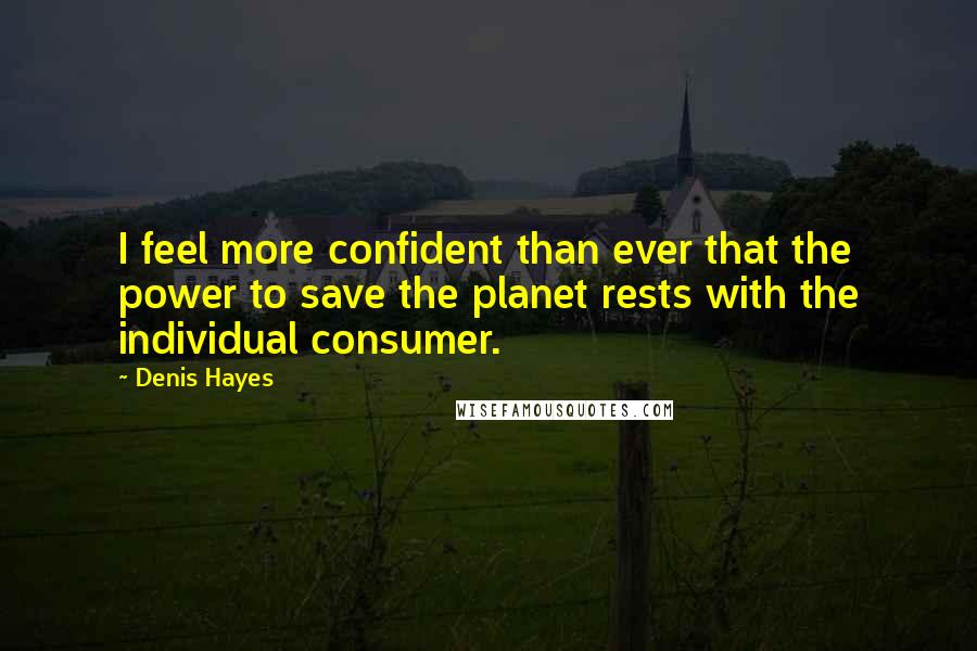 Denis Hayes Quotes: I feel more confident than ever that the power to save the planet rests with the individual consumer.