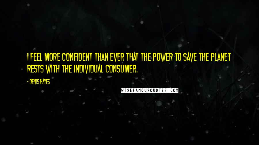 Denis Hayes Quotes: I feel more confident than ever that the power to save the planet rests with the individual consumer.