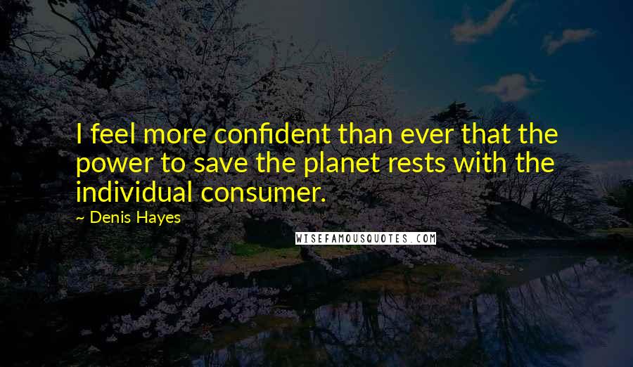 Denis Hayes Quotes: I feel more confident than ever that the power to save the planet rests with the individual consumer.