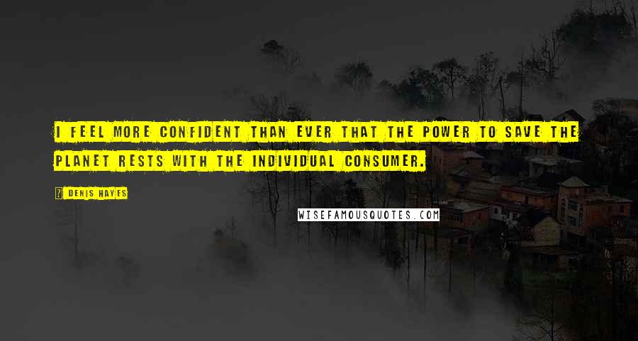 Denis Hayes Quotes: I feel more confident than ever that the power to save the planet rests with the individual consumer.