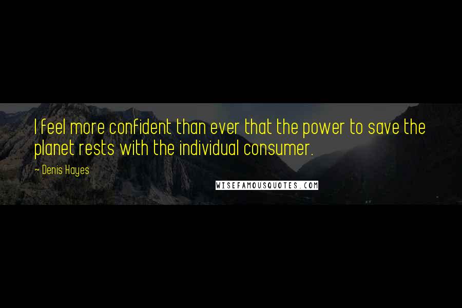 Denis Hayes Quotes: I feel more confident than ever that the power to save the planet rests with the individual consumer.