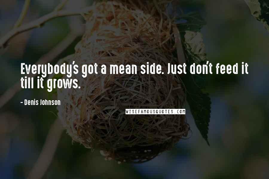 Denis Johnson Quotes: Everybody's got a mean side. Just don't feed it till it grows.