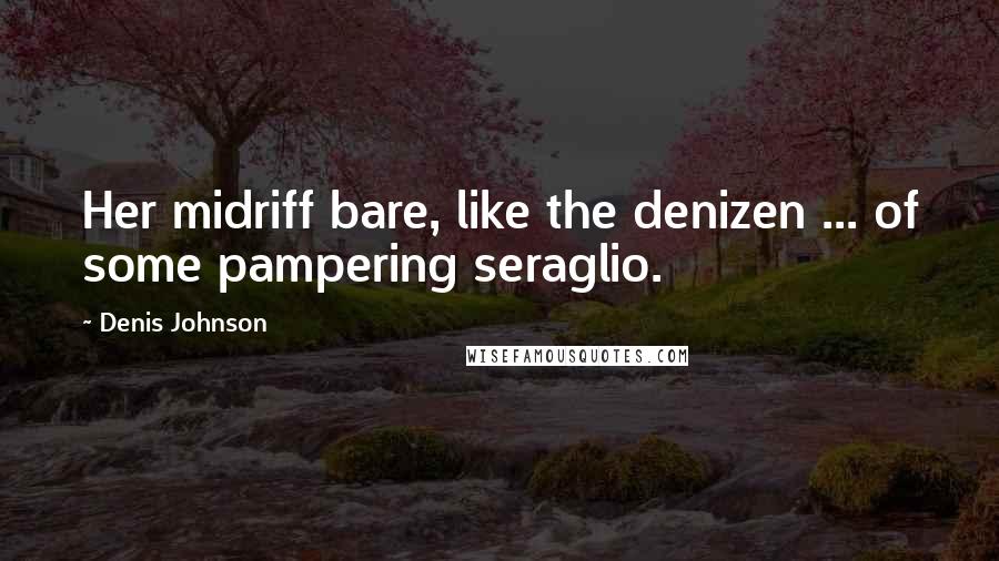 Denis Johnson Quotes: Her midriff bare, like the denizen ... of some pampering seraglio.