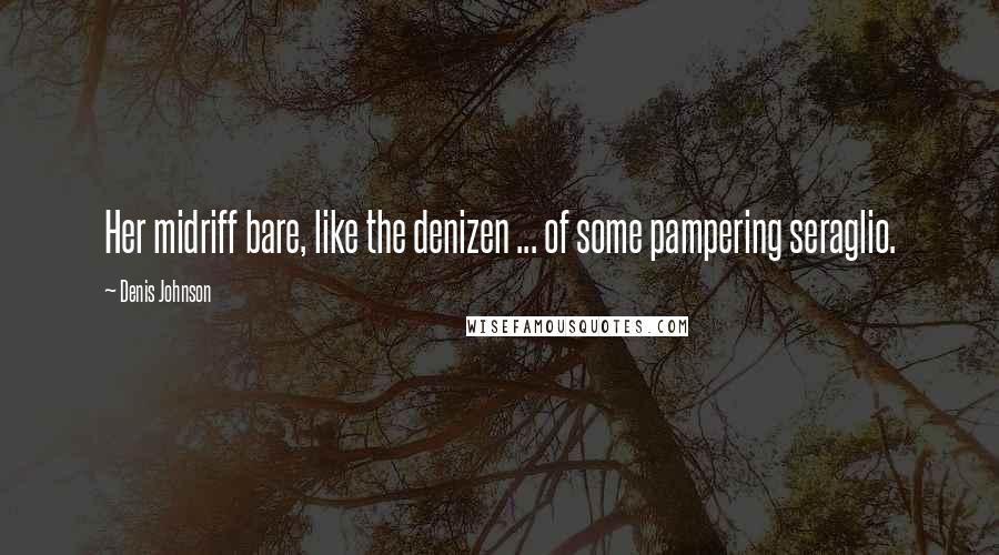 Denis Johnson Quotes: Her midriff bare, like the denizen ... of some pampering seraglio.