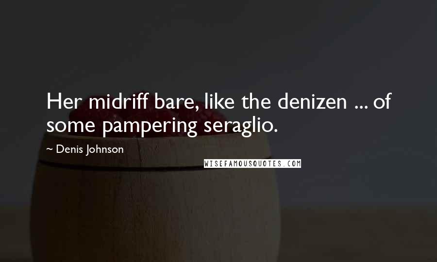 Denis Johnson Quotes: Her midriff bare, like the denizen ... of some pampering seraglio.