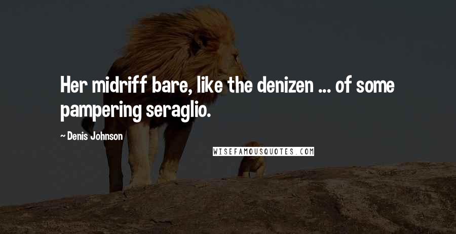 Denis Johnson Quotes: Her midriff bare, like the denizen ... of some pampering seraglio.
