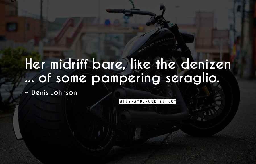 Denis Johnson Quotes: Her midriff bare, like the denizen ... of some pampering seraglio.
