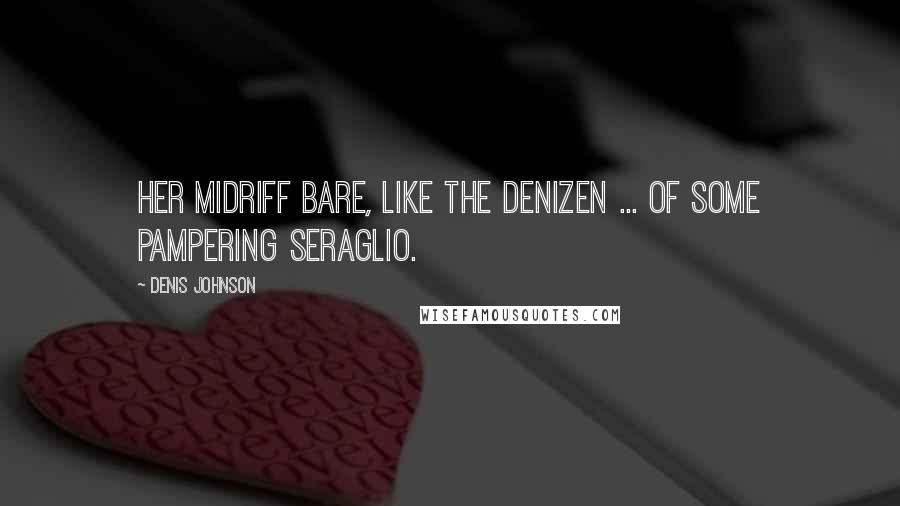 Denis Johnson Quotes: Her midriff bare, like the denizen ... of some pampering seraglio.