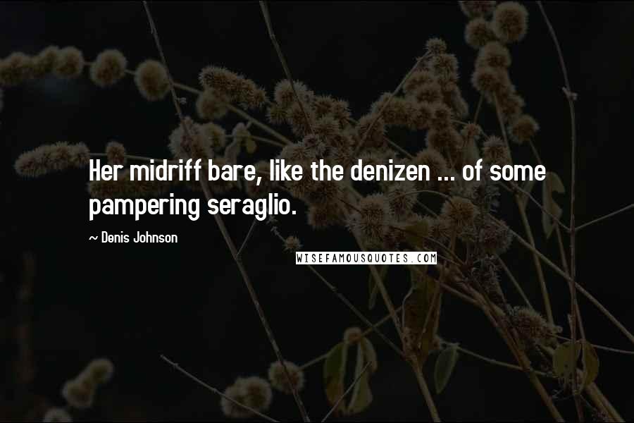 Denis Johnson Quotes: Her midriff bare, like the denizen ... of some pampering seraglio.