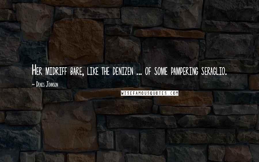 Denis Johnson Quotes: Her midriff bare, like the denizen ... of some pampering seraglio.