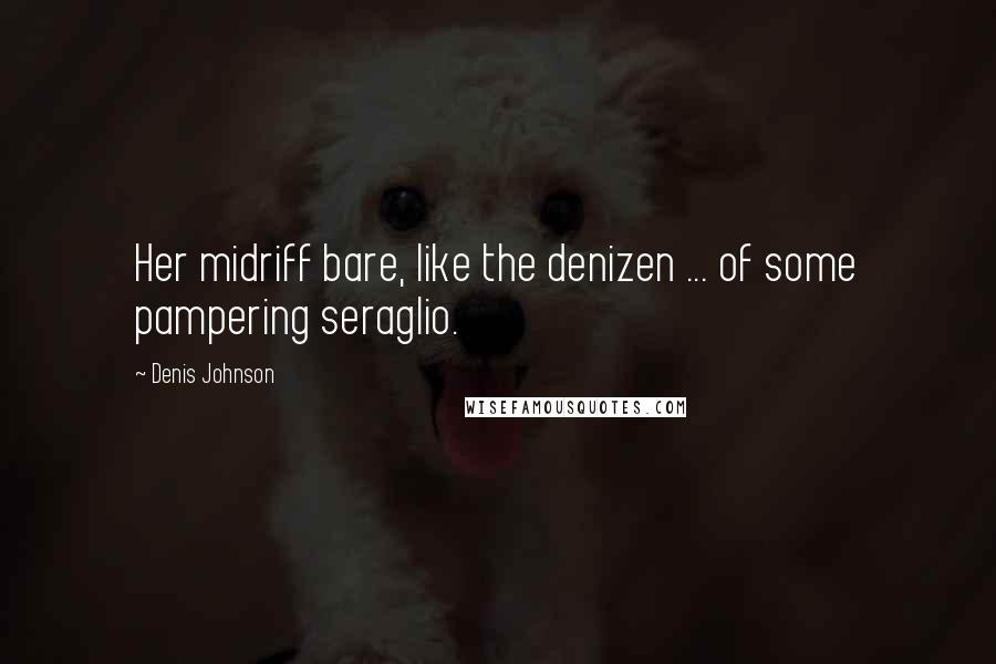 Denis Johnson Quotes: Her midriff bare, like the denizen ... of some pampering seraglio.