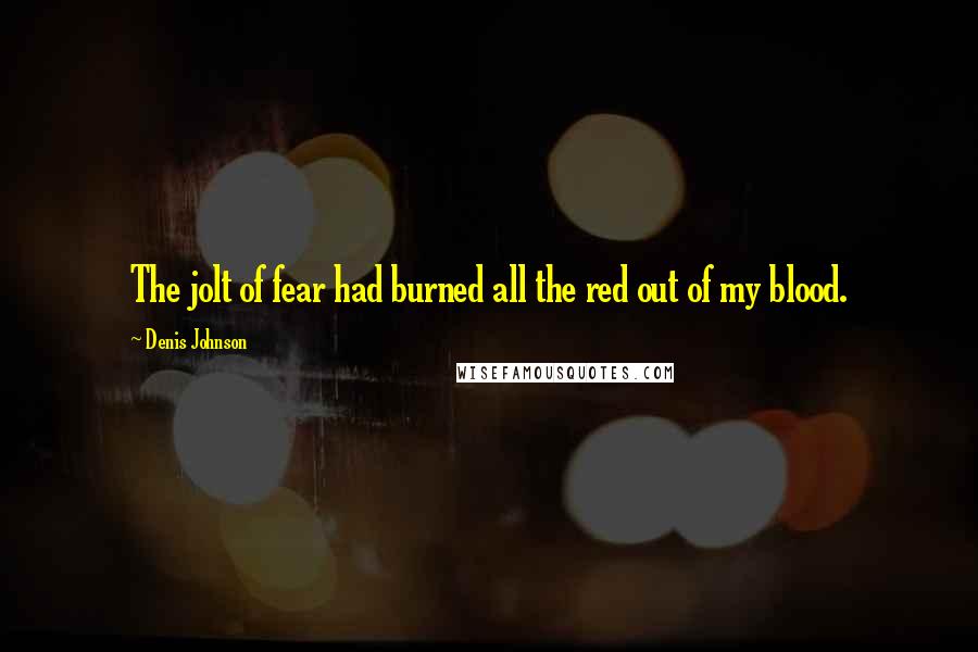 Denis Johnson Quotes: The jolt of fear had burned all the red out of my blood.