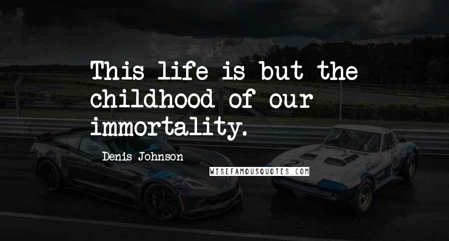 Denis Johnson Quotes: This life is but the childhood of our immortality.