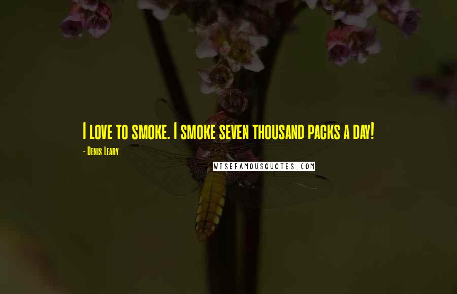 Denis Leary Quotes: I love to smoke. I smoke seven thousand packs a day!