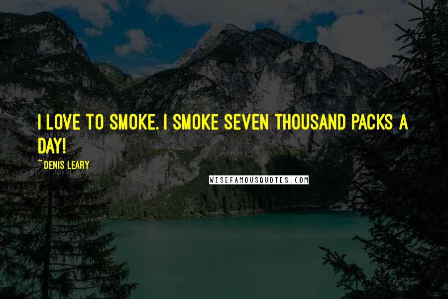 Denis Leary Quotes: I love to smoke. I smoke seven thousand packs a day!