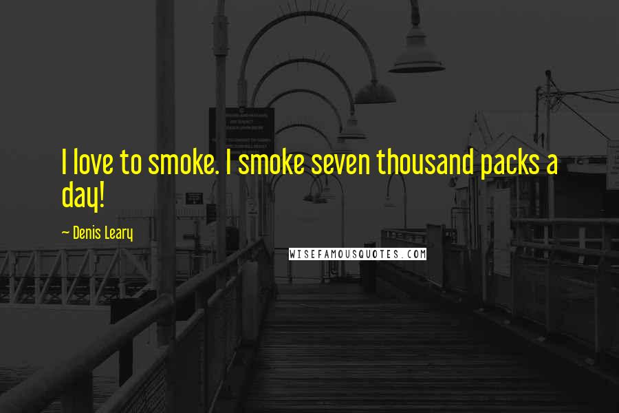 Denis Leary Quotes: I love to smoke. I smoke seven thousand packs a day!