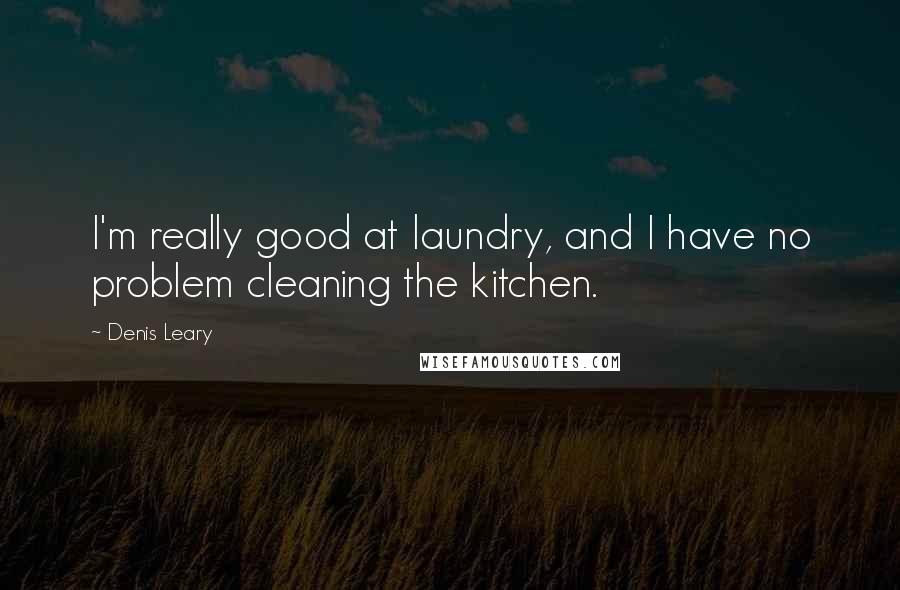 Denis Leary Quotes: I'm really good at laundry, and I have no problem cleaning the kitchen.