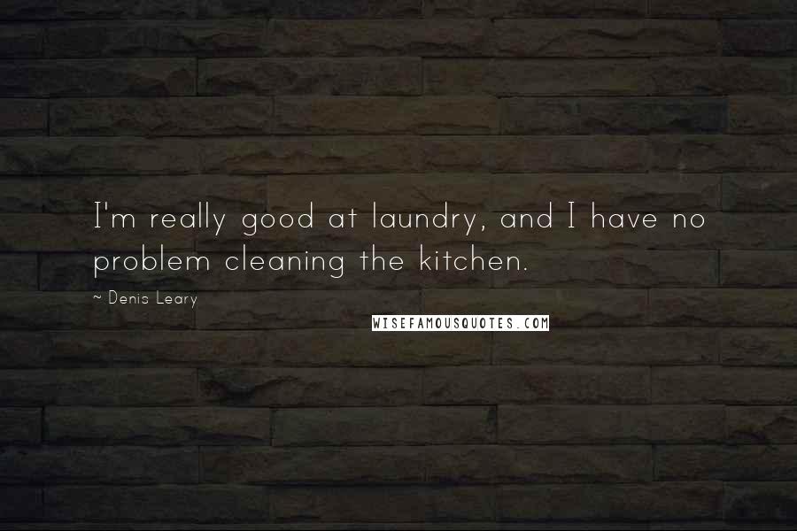 Denis Leary Quotes: I'm really good at laundry, and I have no problem cleaning the kitchen.
