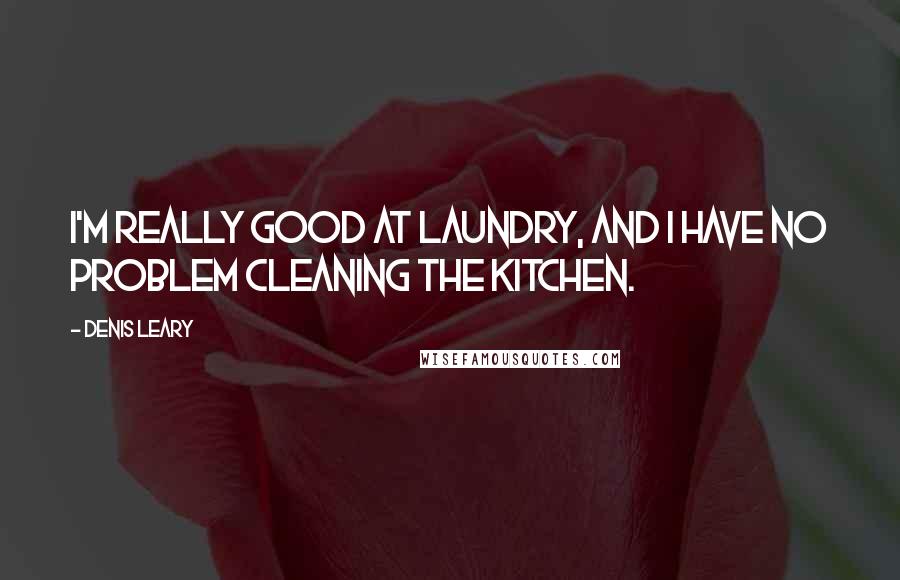 Denis Leary Quotes: I'm really good at laundry, and I have no problem cleaning the kitchen.