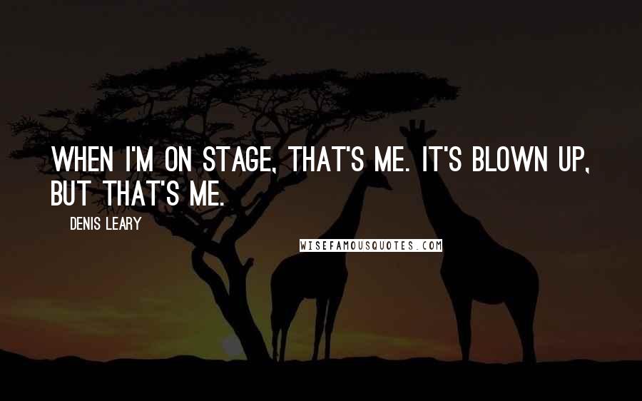 Denis Leary Quotes: When I'm on stage, that's me. It's blown up, but that's me.