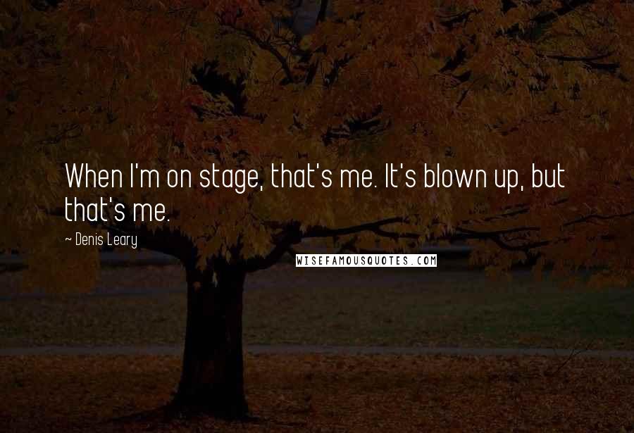 Denis Leary Quotes: When I'm on stage, that's me. It's blown up, but that's me.