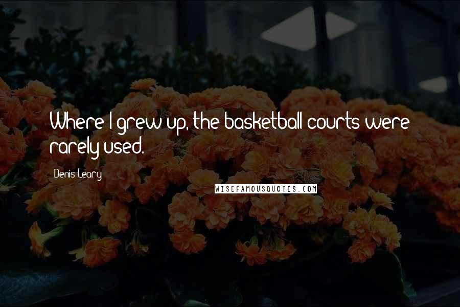 Denis Leary Quotes: Where I grew up, the basketball courts were rarely used.