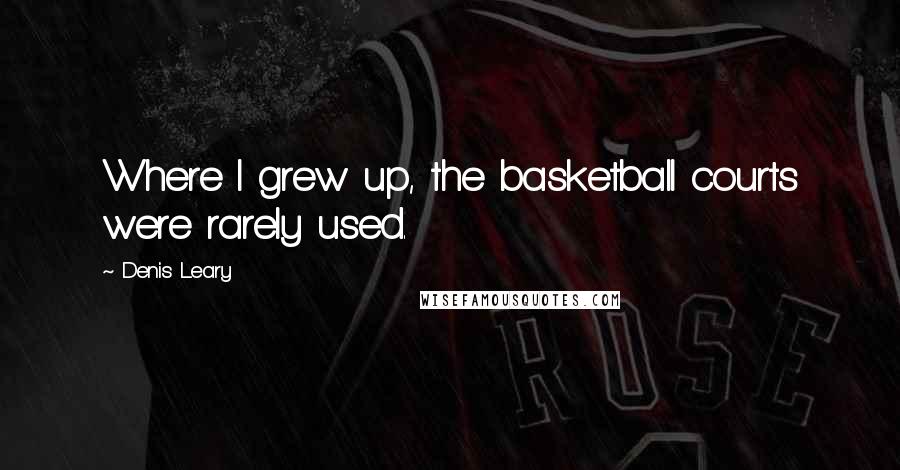 Denis Leary Quotes: Where I grew up, the basketball courts were rarely used.