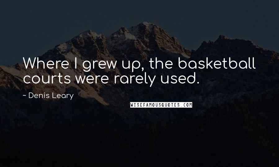 Denis Leary Quotes: Where I grew up, the basketball courts were rarely used.