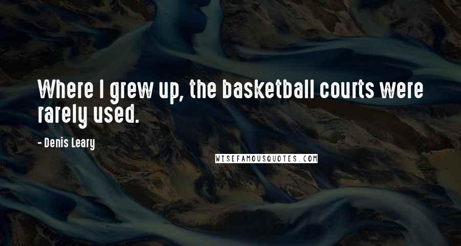 Denis Leary Quotes: Where I grew up, the basketball courts were rarely used.