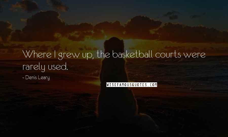 Denis Leary Quotes: Where I grew up, the basketball courts were rarely used.