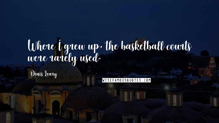 Denis Leary Quotes: Where I grew up, the basketball courts were rarely used.