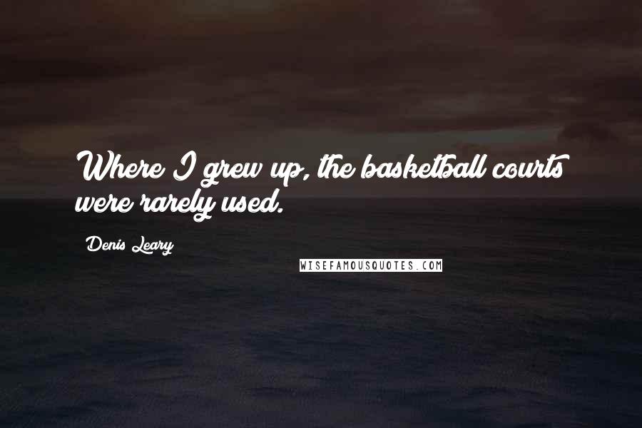 Denis Leary Quotes: Where I grew up, the basketball courts were rarely used.