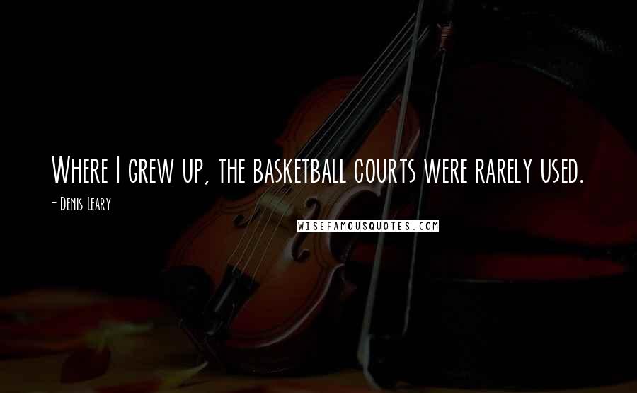 Denis Leary Quotes: Where I grew up, the basketball courts were rarely used.