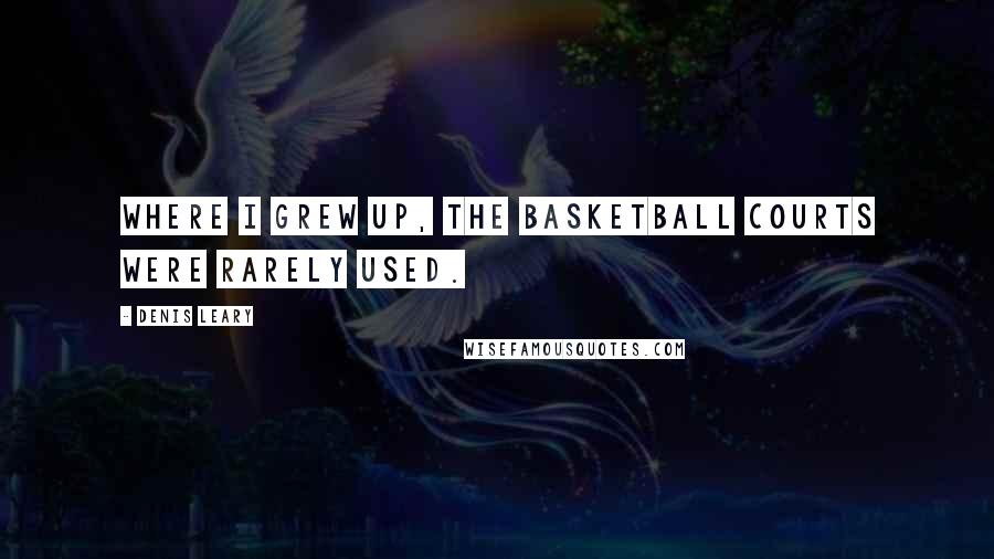 Denis Leary Quotes: Where I grew up, the basketball courts were rarely used.