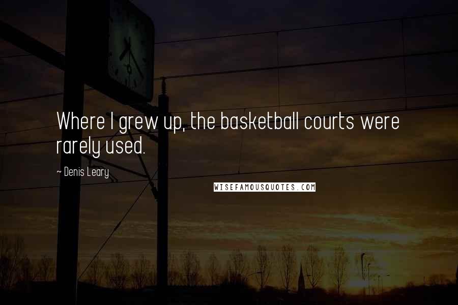 Denis Leary Quotes: Where I grew up, the basketball courts were rarely used.