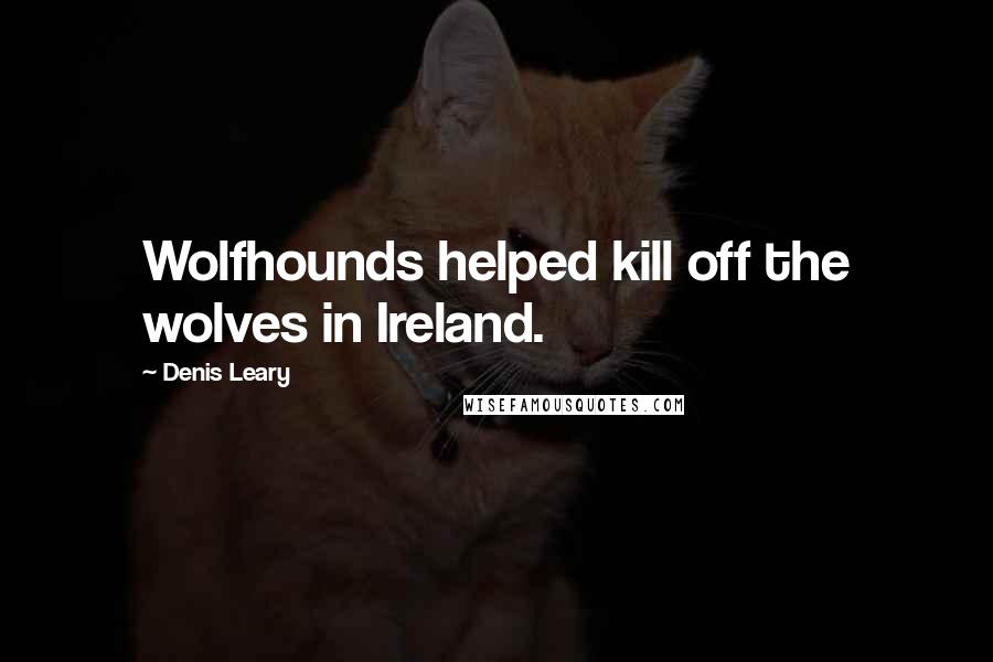 Denis Leary Quotes: Wolfhounds helped kill off the wolves in Ireland.