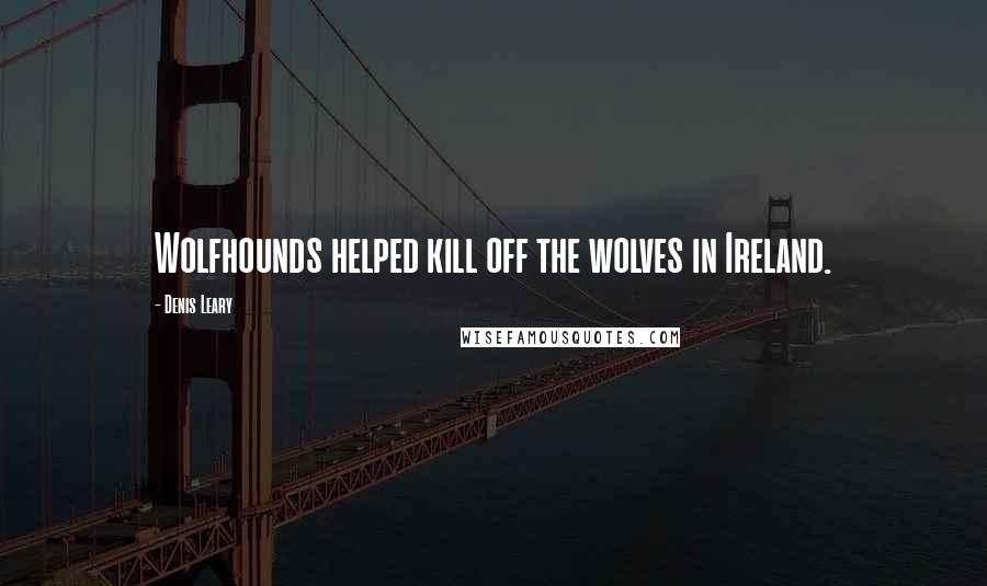 Denis Leary Quotes: Wolfhounds helped kill off the wolves in Ireland.