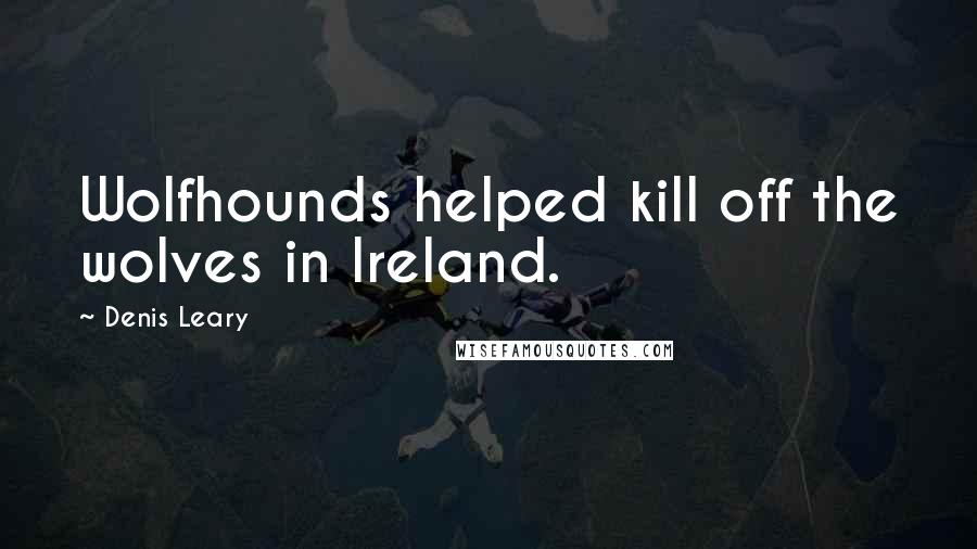 Denis Leary Quotes: Wolfhounds helped kill off the wolves in Ireland.