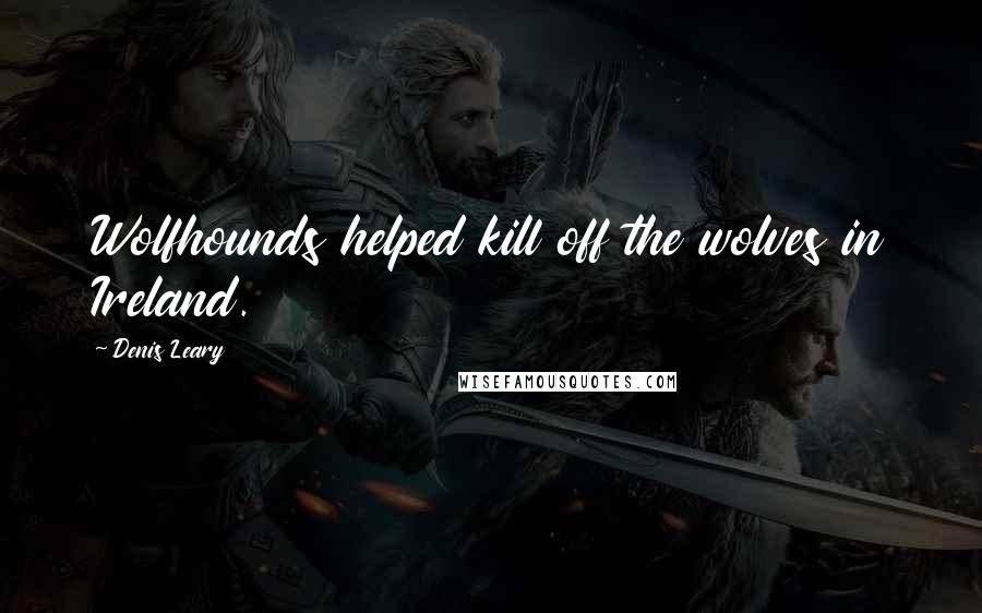 Denis Leary Quotes: Wolfhounds helped kill off the wolves in Ireland.