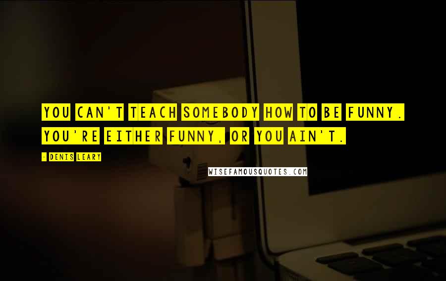 Denis Leary Quotes: You can't teach somebody how to be funny. You're either funny, or you ain't.