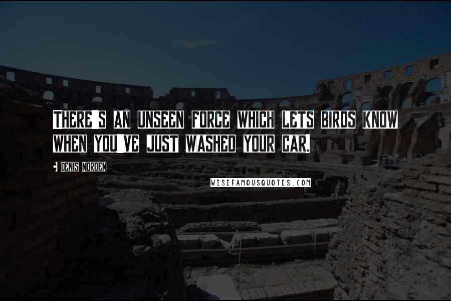 Denis Norden Quotes: There's an unseen force which lets birds know when you've just washed your car.