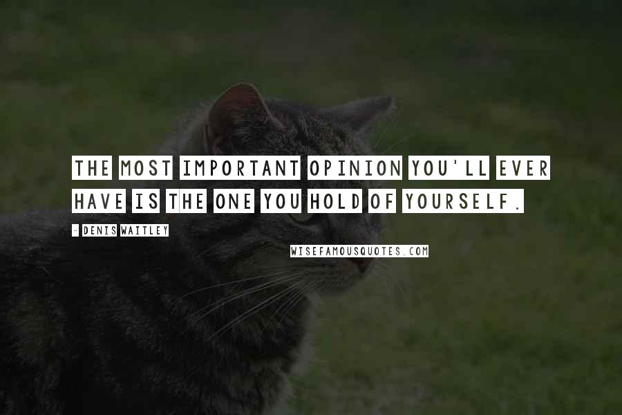 Denis Waitley Quotes: The most important opinion you'll ever have is the one you hold of yourself.