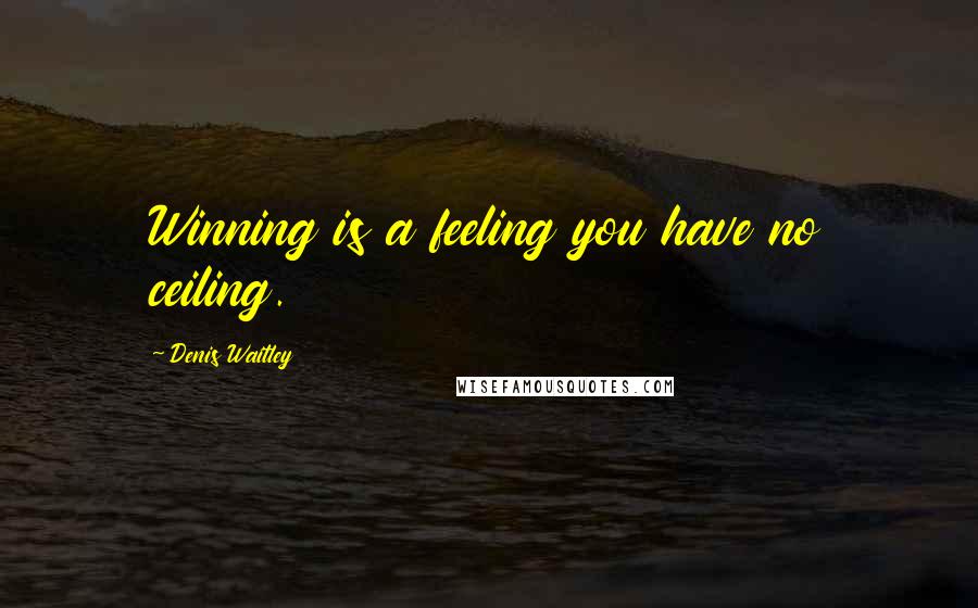 Denis Waitley Quotes: Winning is a feeling you have no ceiling.