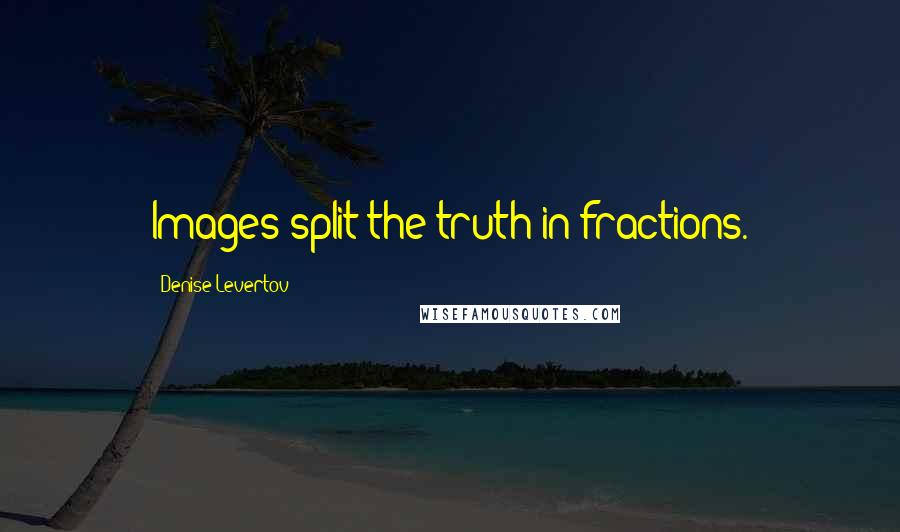 Denise Levertov Quotes: Images split the truth in fractions.
