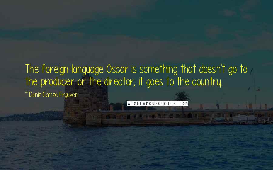 Deniz Gamze Erguven Quotes: The foreign-language Oscar is something that doesn't go to the producer or the director; it goes to the country.