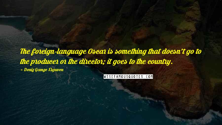 Deniz Gamze Erguven Quotes: The foreign-language Oscar is something that doesn't go to the producer or the director; it goes to the country.