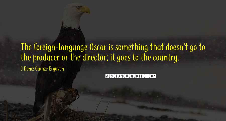 Deniz Gamze Erguven Quotes: The foreign-language Oscar is something that doesn't go to the producer or the director; it goes to the country.