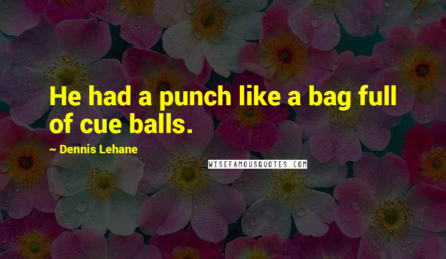 Dennis Lehane Quotes: He had a punch like a bag full of cue balls.
