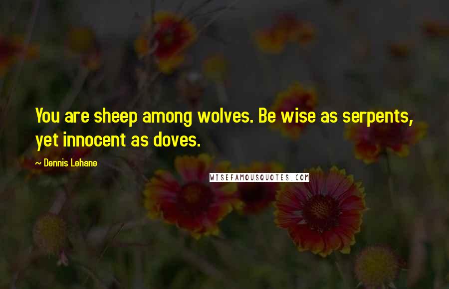 Dennis Lehane Quotes: You are sheep among wolves. Be wise as serpents, yet innocent as doves.